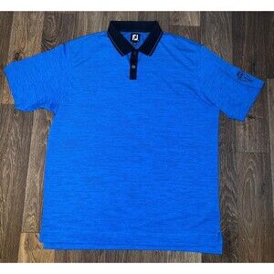FootJoy FJ Shirt Mens XL Blue Golf Performance  Stretch Athletic Golfcrest Embro
